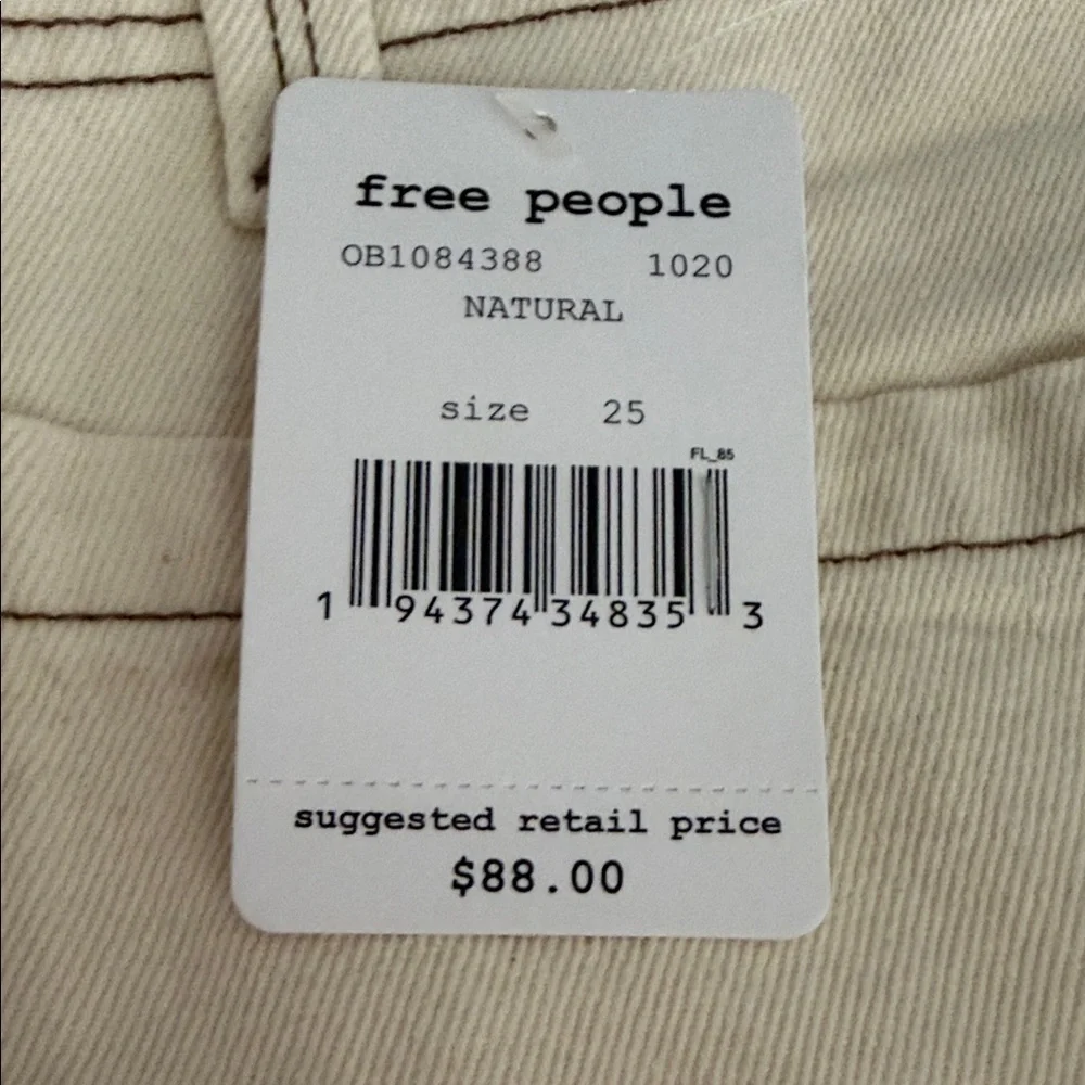 Free People Rebel Rouser High Rise Denim Shorts Size 25 natural